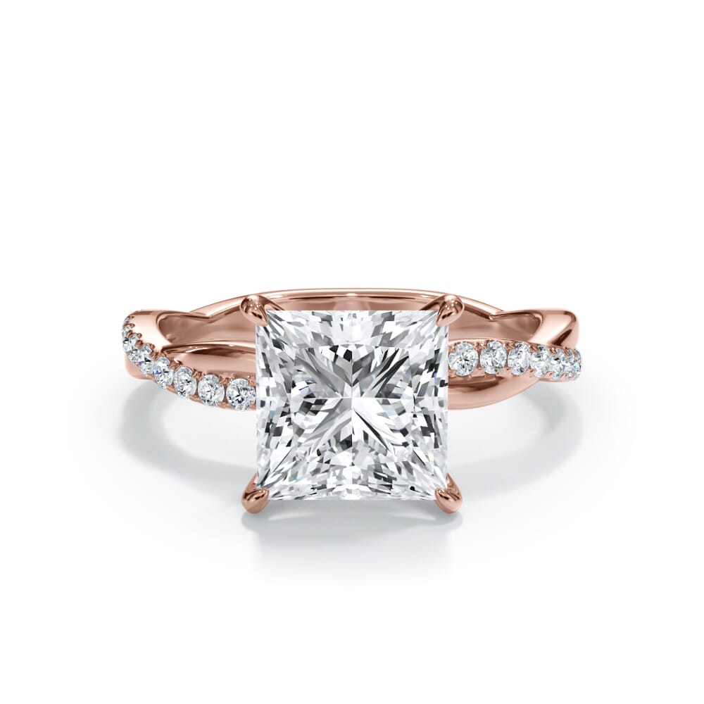 Cressida Pavé Twist Lab Engagement Ring Setting