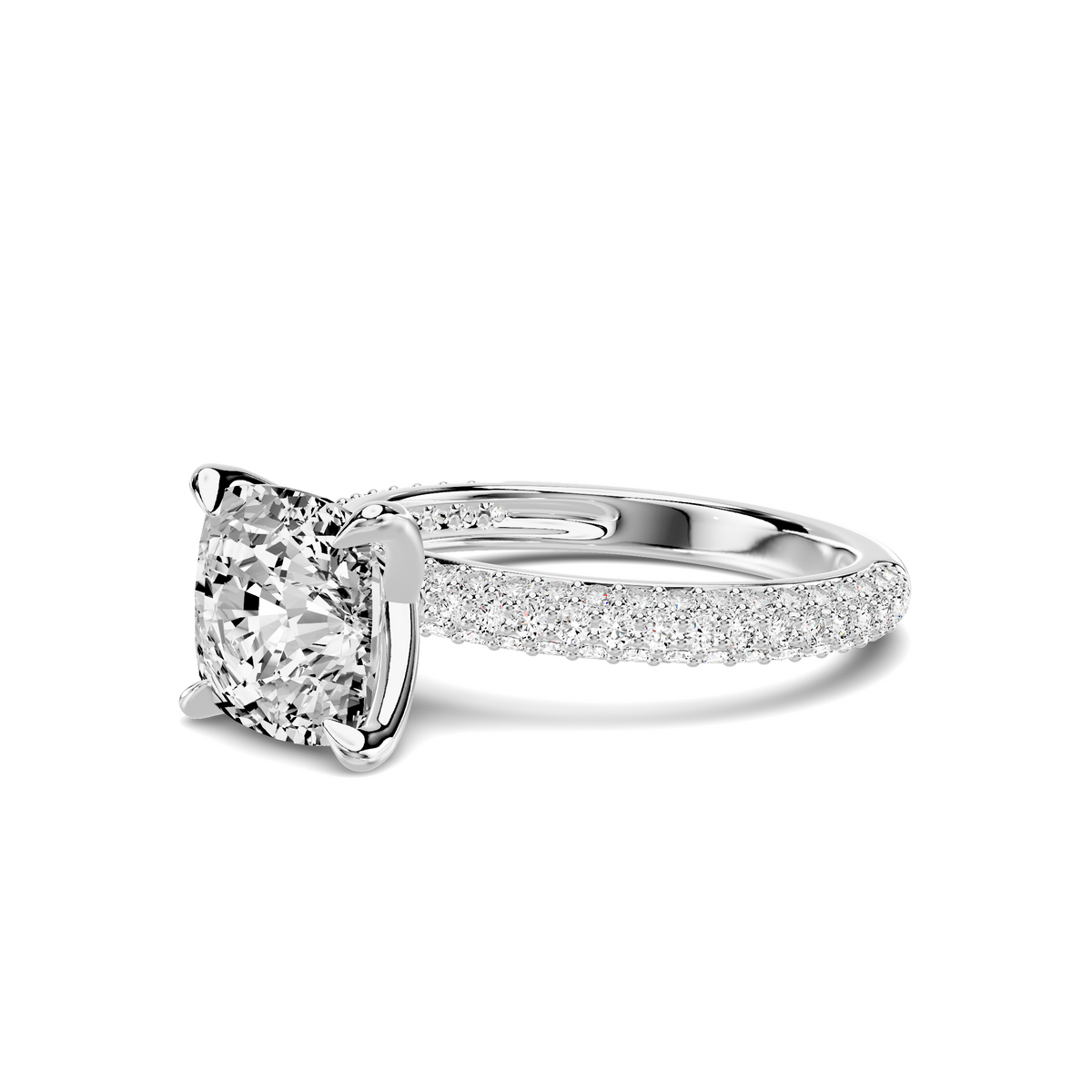Audra Rolled Pavé Engagement Ring Setting