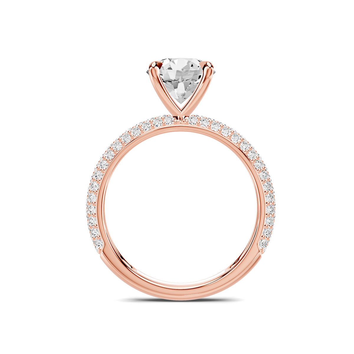 Audra Rolled Pavé Engagement Ring Setting