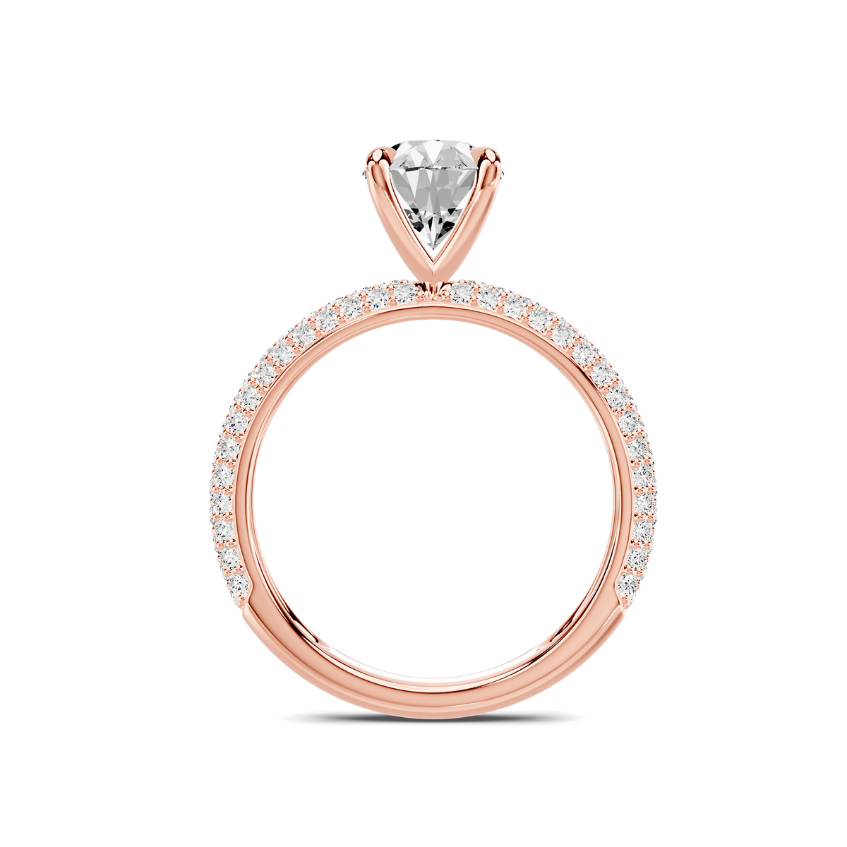 Audra Rolled Pavé Engagement Ring Setting