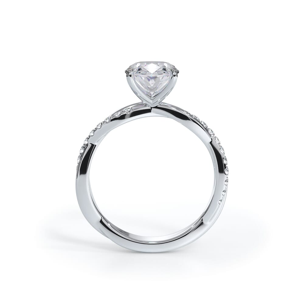 Cressida Pavé Twist Lab Engagement Ring Setting