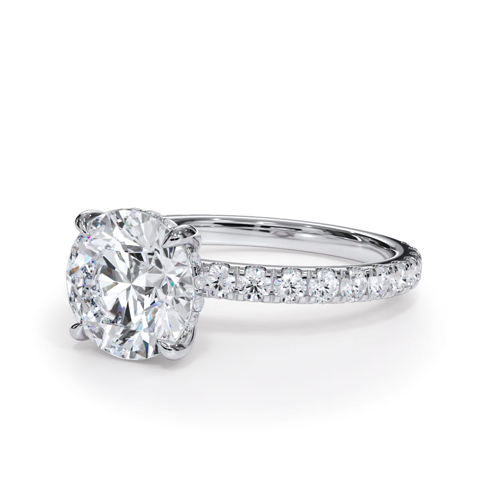 Josephine Pavé Hidden Halo Lab Engagement Ring Setting (2mm)