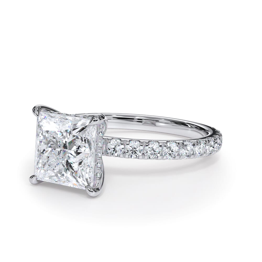 Josephine Pavé Hidden Halo Lab Engagement Ring Setting (2mm)