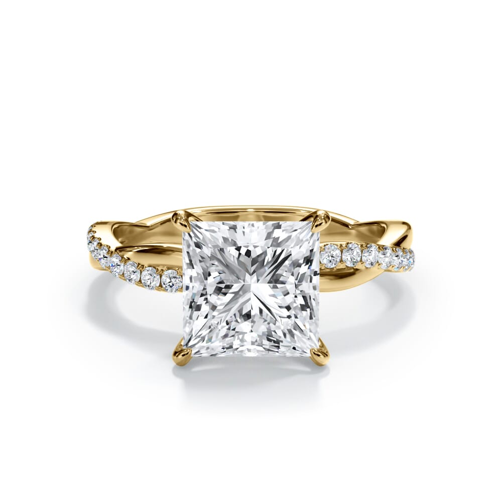 Cressida Pavé Twist Lab Engagement Ring Setting