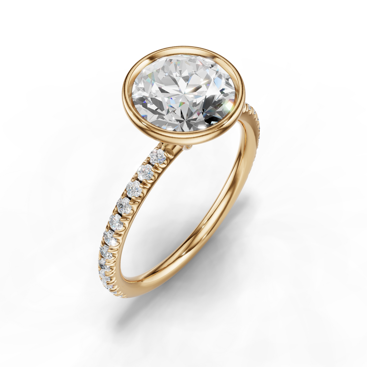 Rosalie Lab Pavé Bezel Engagement Ring Setting (0.30 ct. tw.)