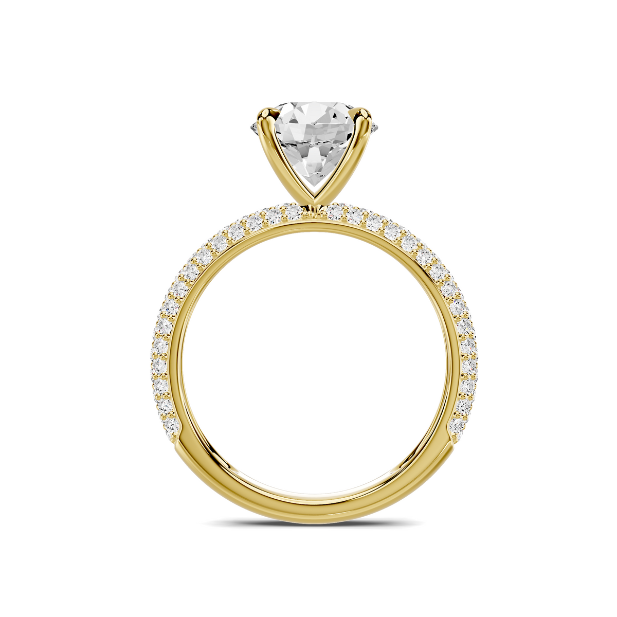Audra Rolled Pavé Engagement Ring Setting
