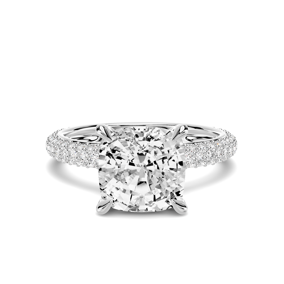 Audra Rolled Pavé Engagement Ring Setting