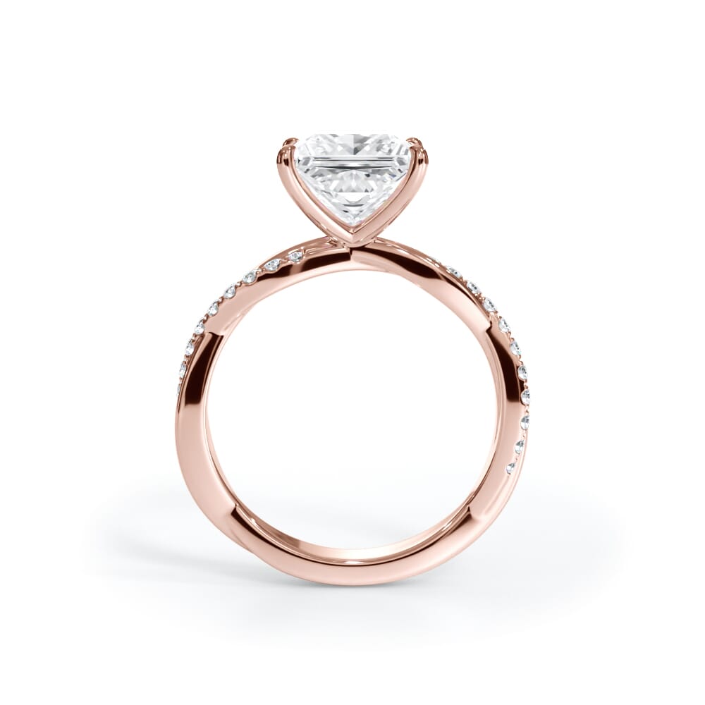 Cressida Pavé Twist Lab Engagement Ring Setting