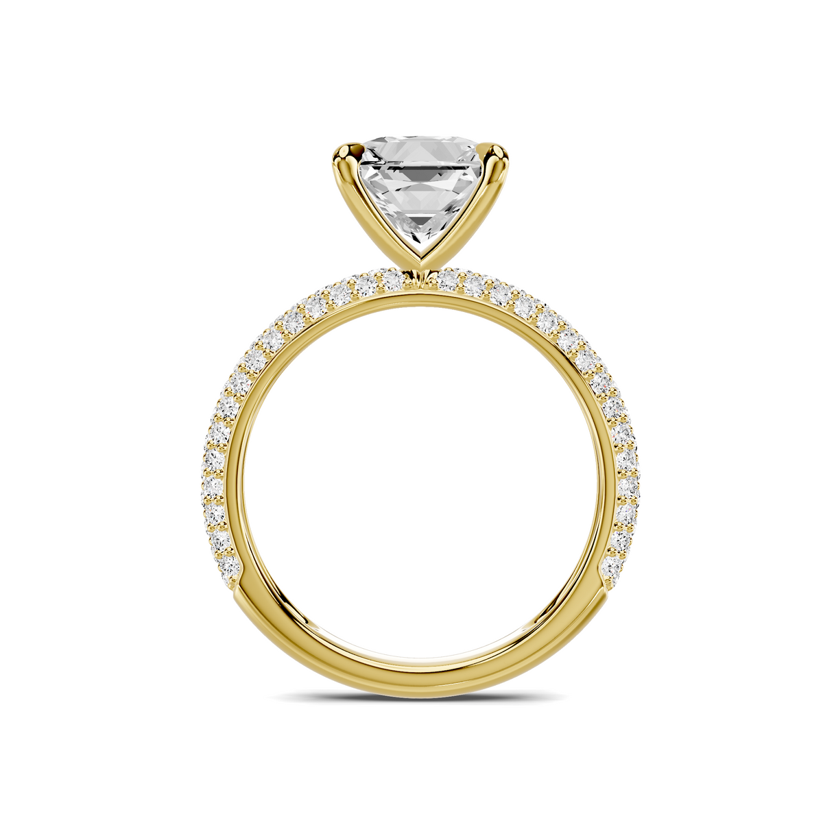 Audra Rolled Pavé Engagement Ring Setting