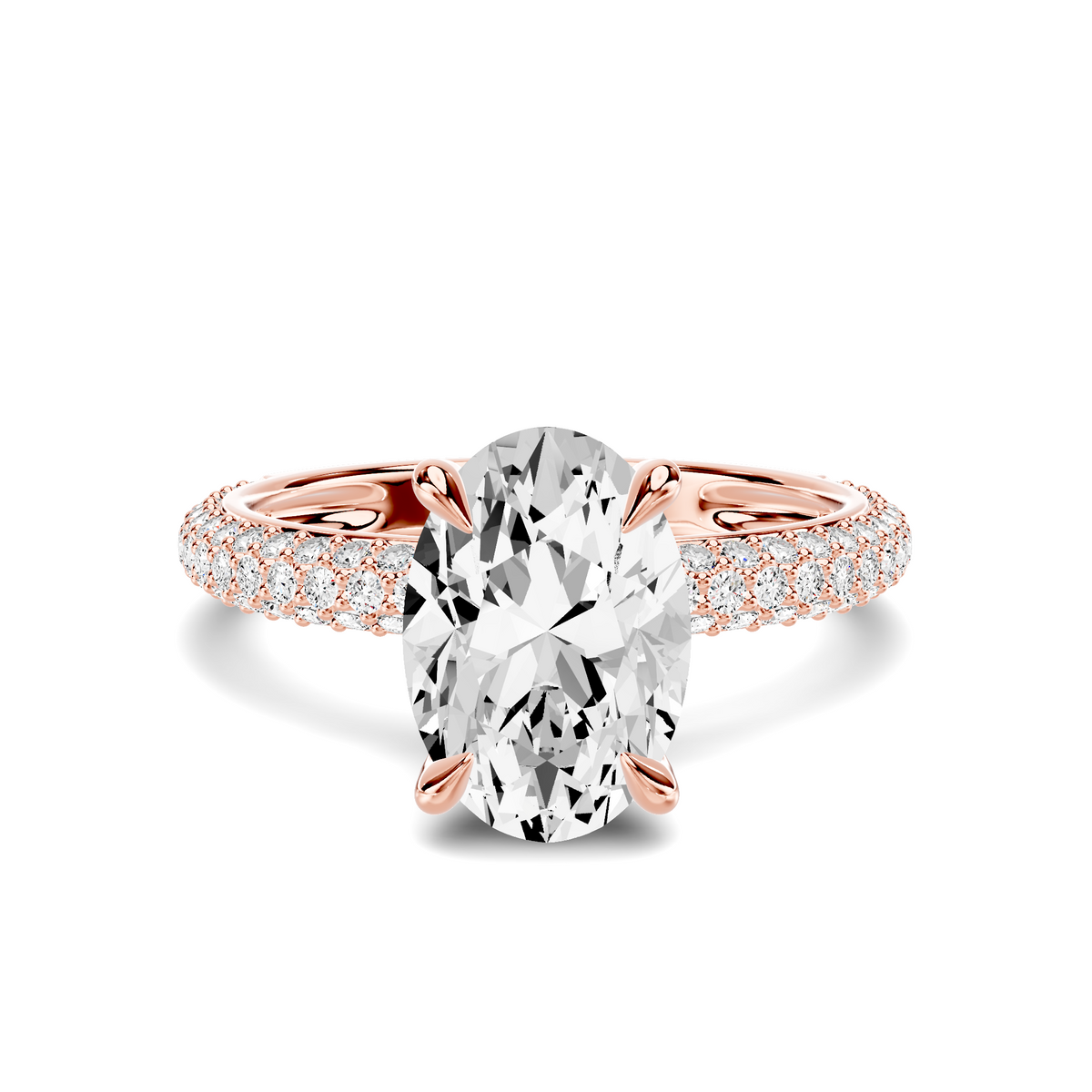 Audra Rolled Pavé Engagement Ring Setting