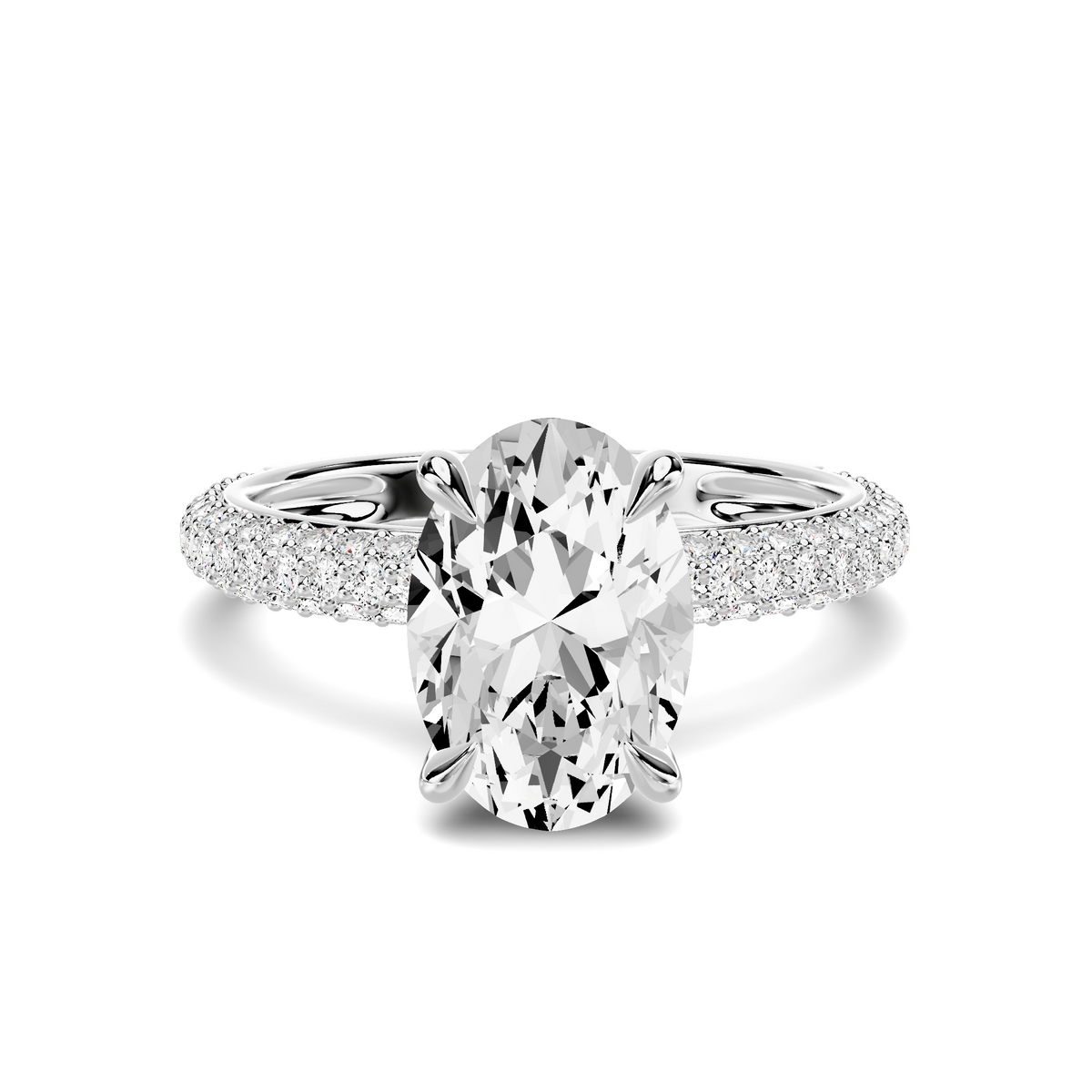 Audra Rolled Pavé Engagement Ring Setting