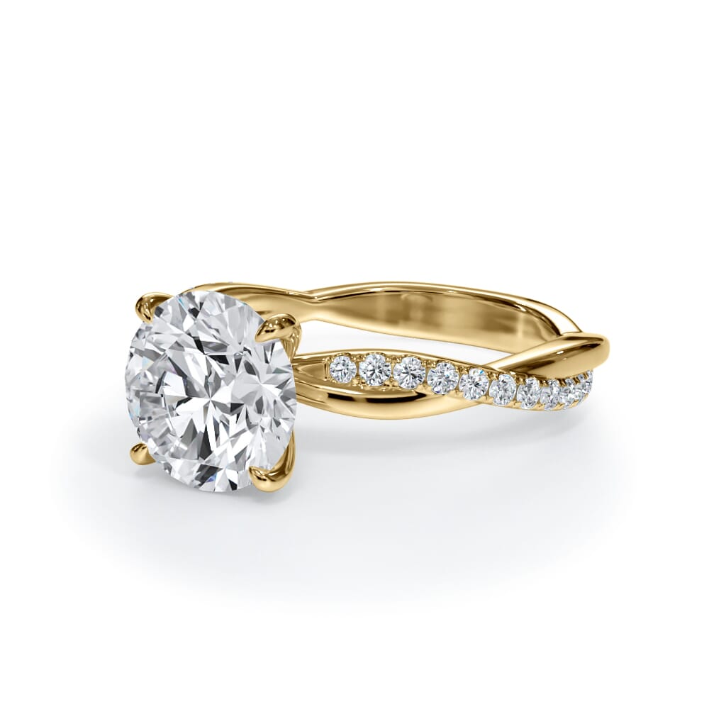 Cressida Pavé Twist Lab Engagement Ring Setting