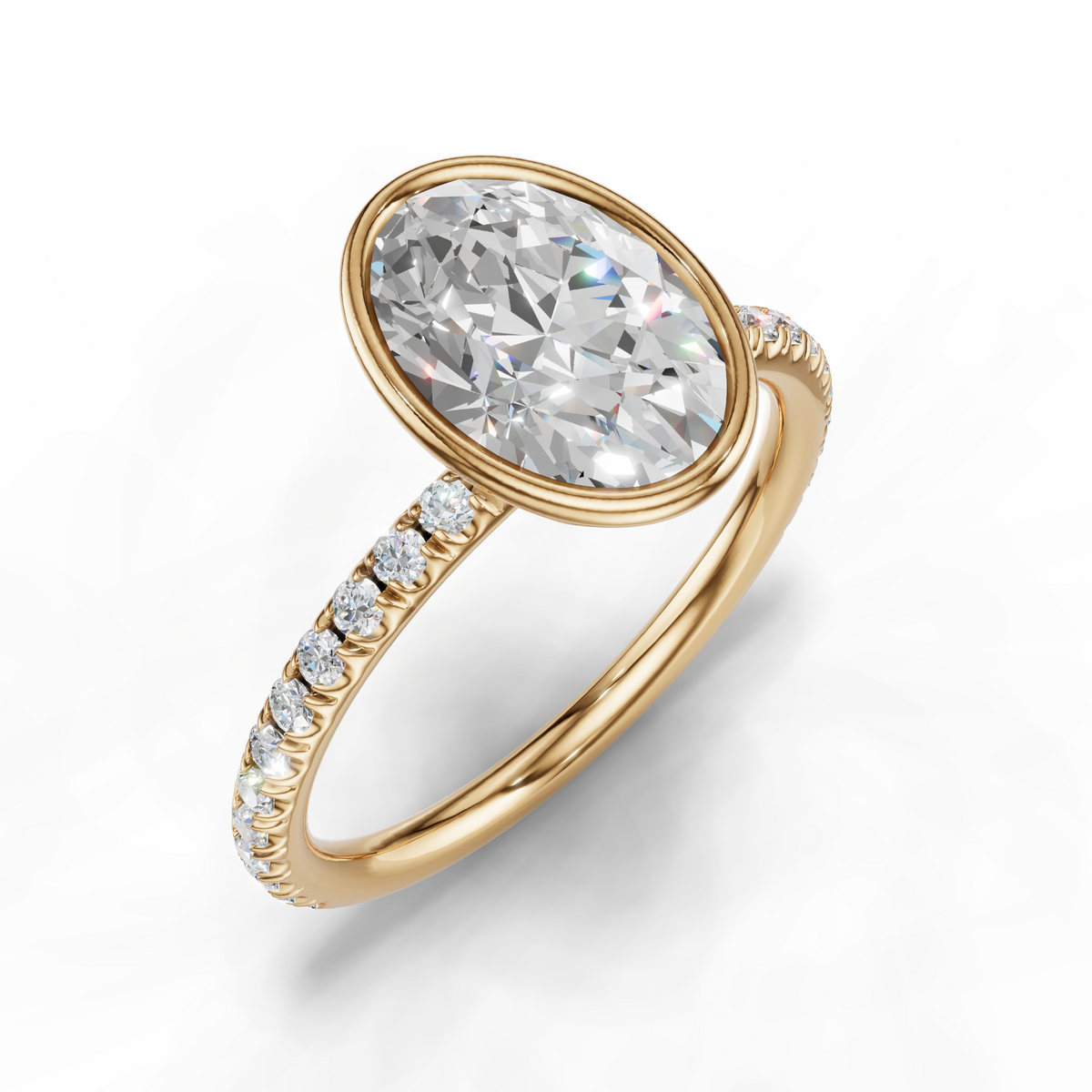 Rosalie Lab Pavé Bezel Engagement Ring Setting (0.30 ct. tw.)