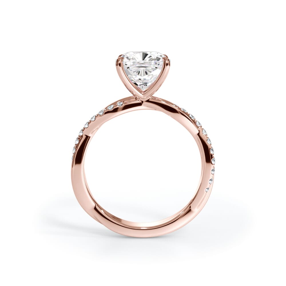 Cressida Pavé Twist Lab Engagement Ring Setting