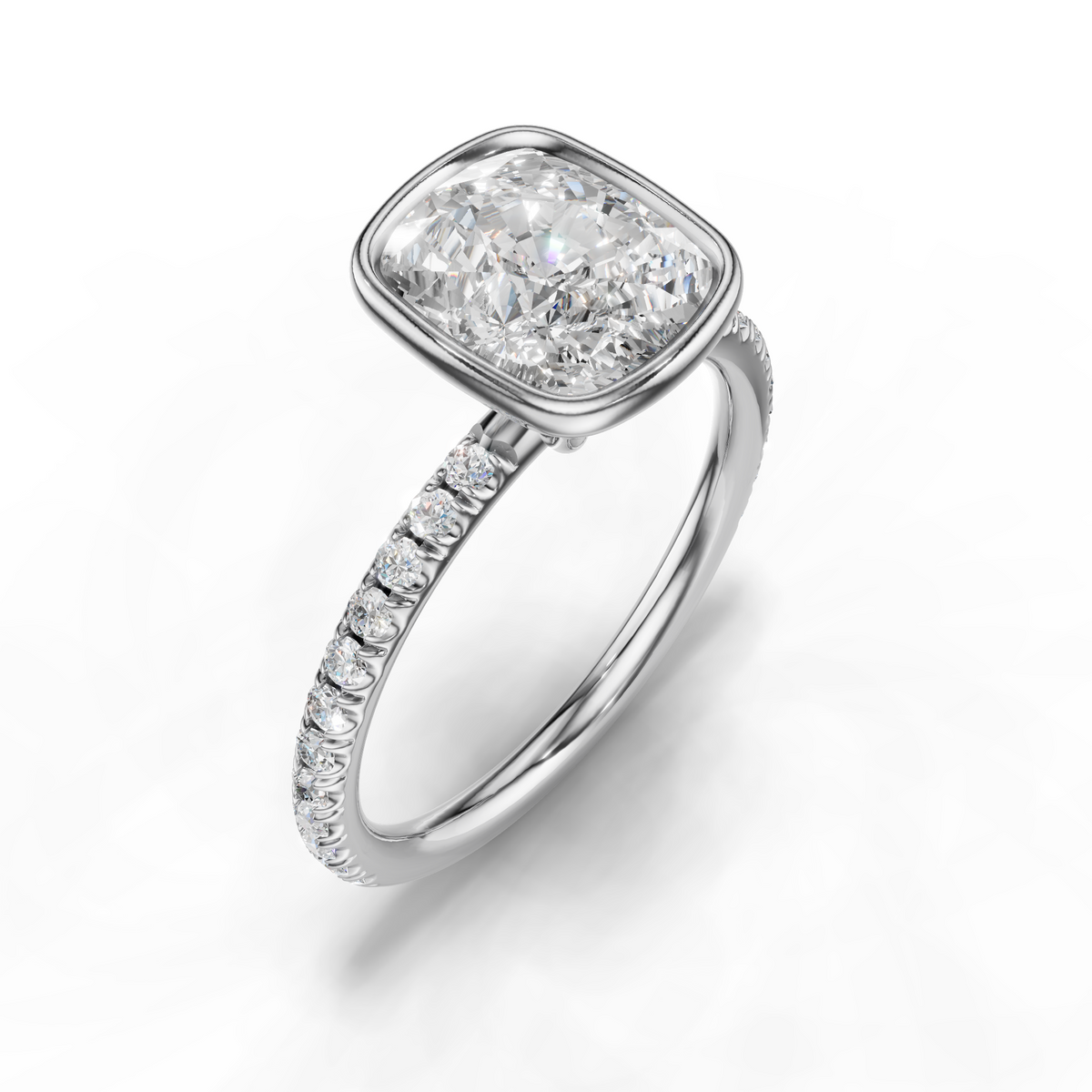 Rosalie Lab Pavé Bezel Engagement Ring Setting (0.30 ct. tw.)
