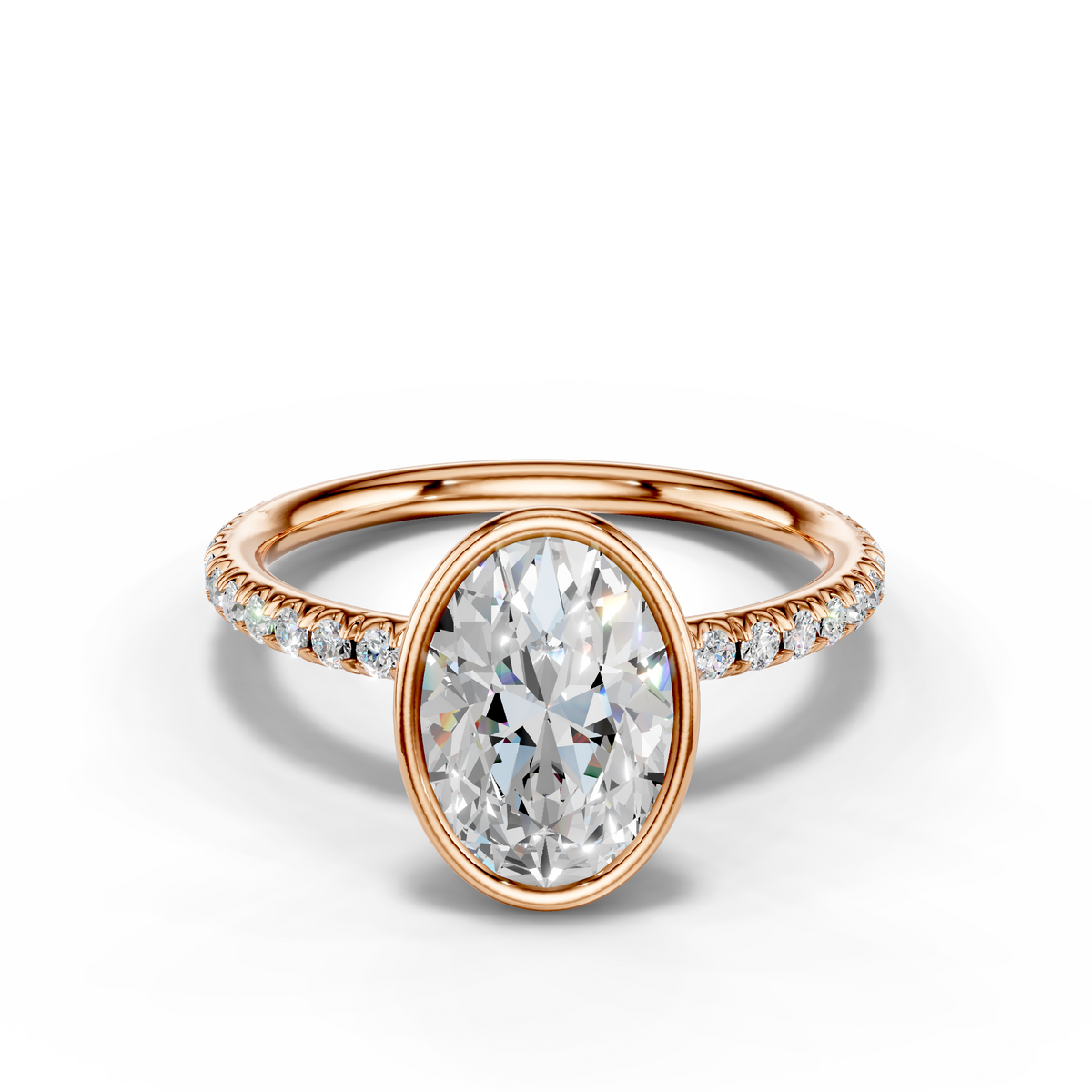 Rosalie Lab Pavé Bezel Engagement Ring Setting (0.30 ct. tw.)