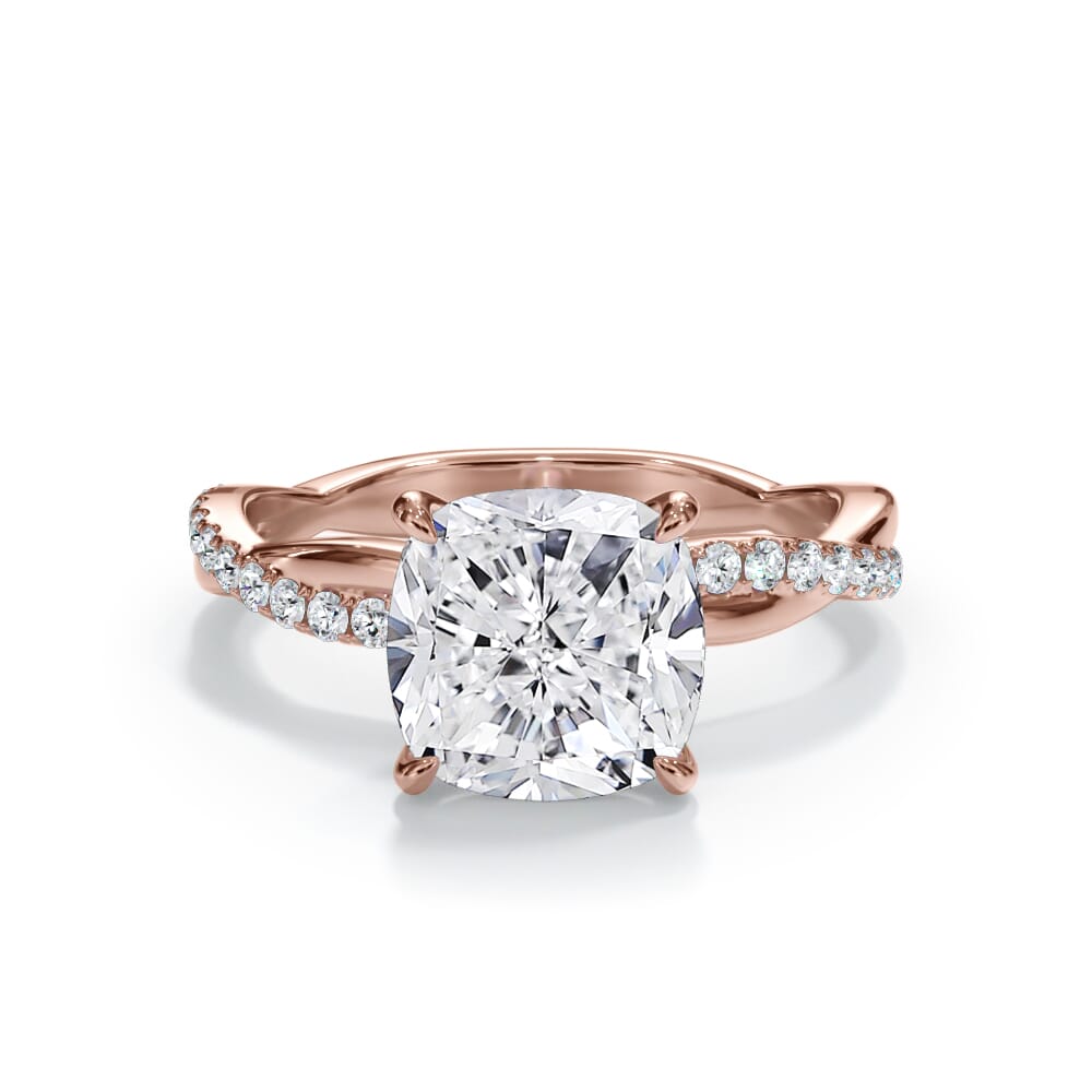 Cressida Pavé Twist Lab Engagement Ring Setting