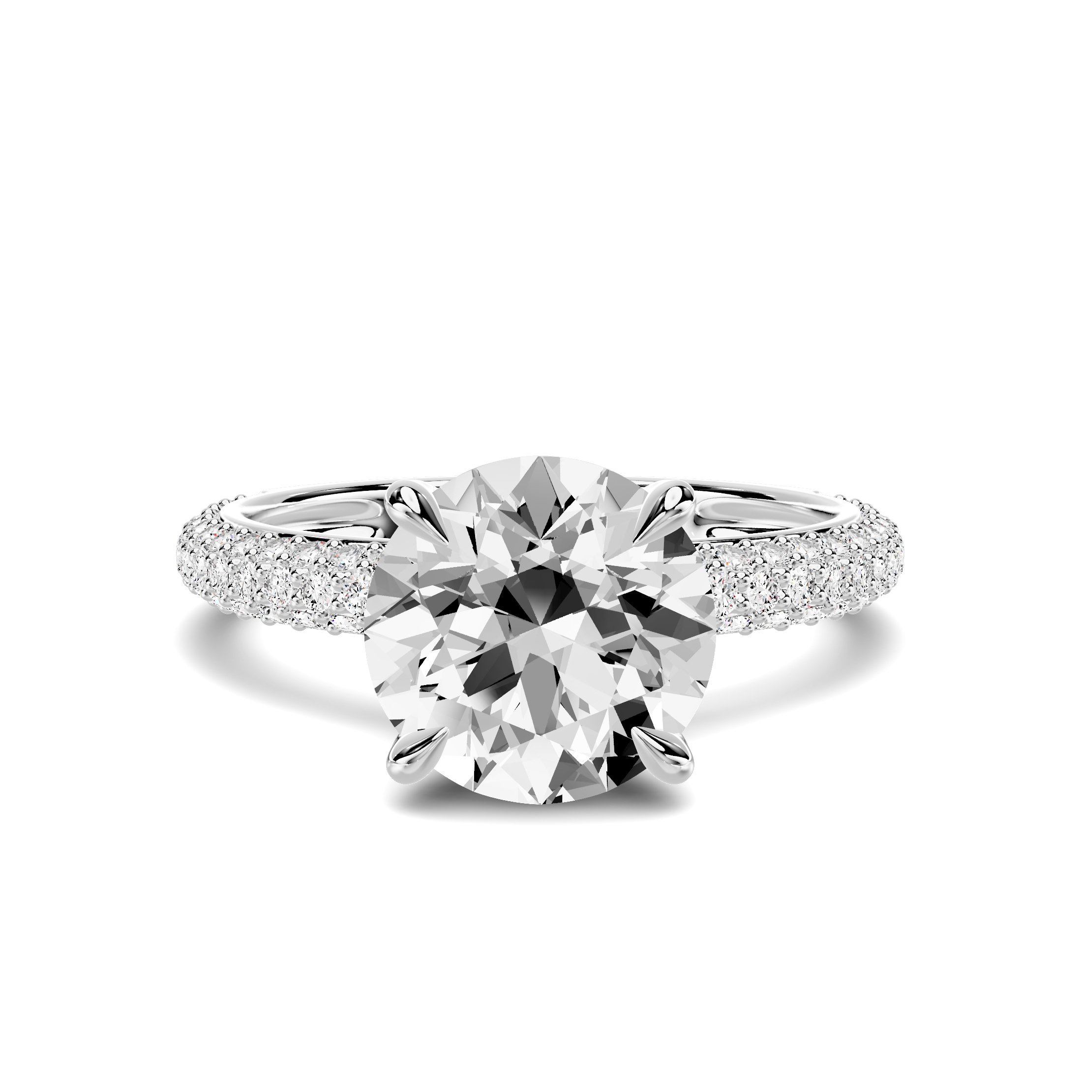 Audra Rolled Pavé Engagement Ring Setting