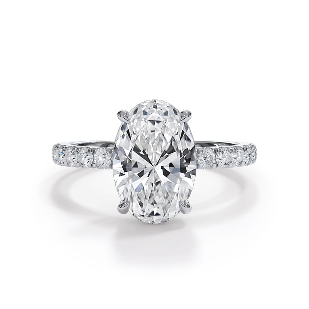 Josephine Pavé Hidden Halo Lab Engagement Ring Setting (2mm)