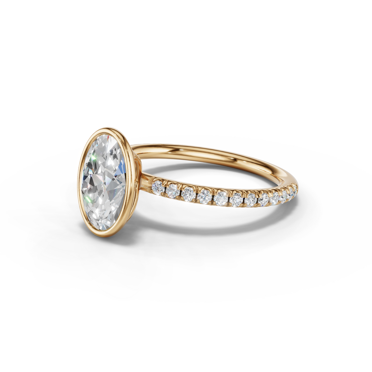Rosalie Lab Pavé Bezel Engagement Ring Setting (0.30 ct. tw.)
