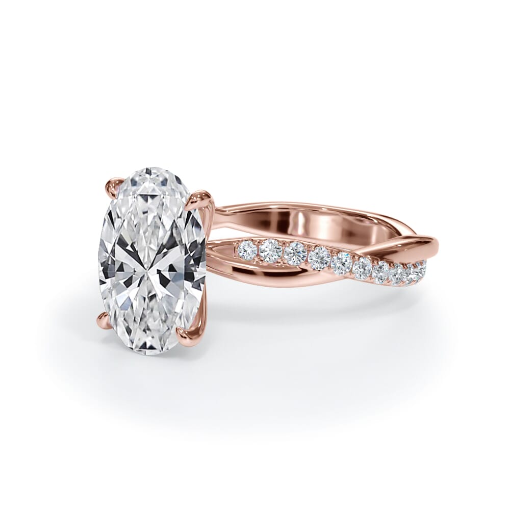 Cressida Pavé Twist Lab Engagement Ring Setting