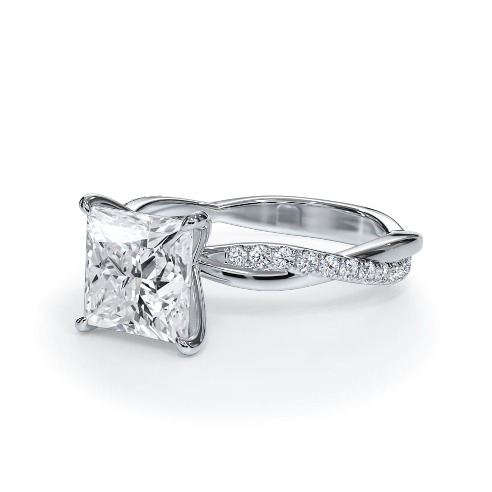 Cressida Pavé Twist Lab Engagement Ring Setting