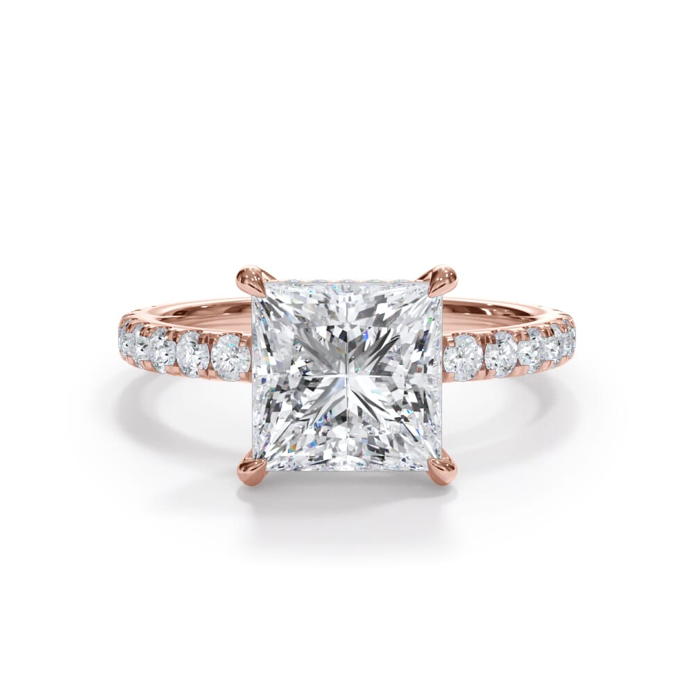 Josephine Pavé Hidden Halo Lab Engagement Ring Setting (2mm)