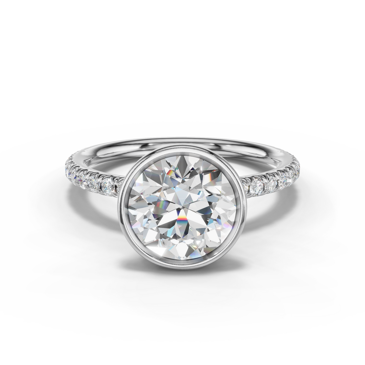 Rosalie Lab Pavé Bezel Engagement Ring Setting (0.30 ct. tw.)