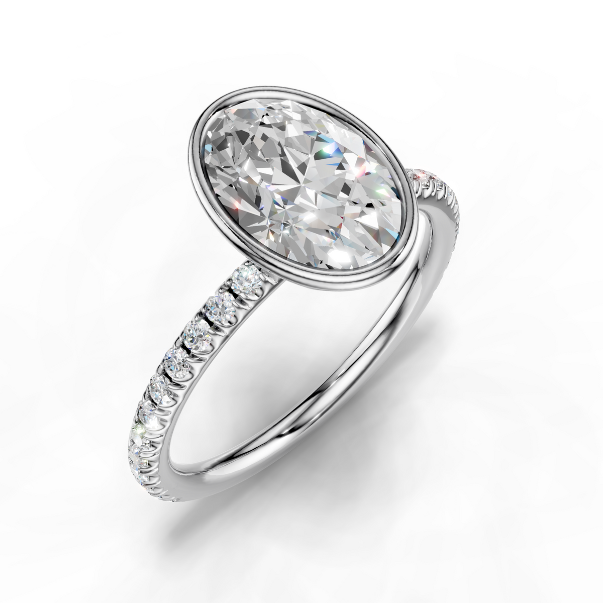 Rosalie Lab Pavé Bezel Engagement Ring Setting (0.30 ct. tw.)