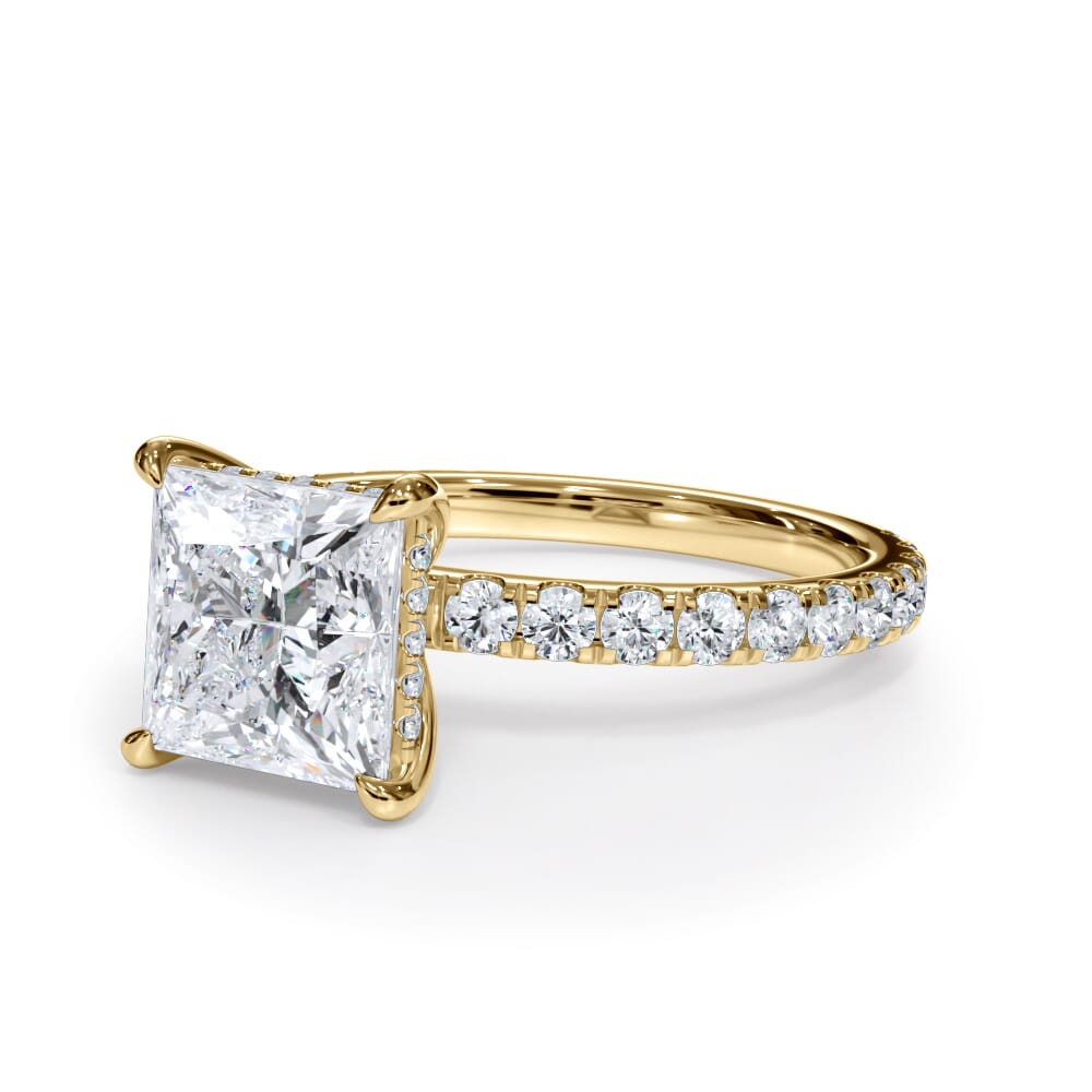 Josephine Pavé Hidden Halo Lab Engagement Ring Setting (2mm)