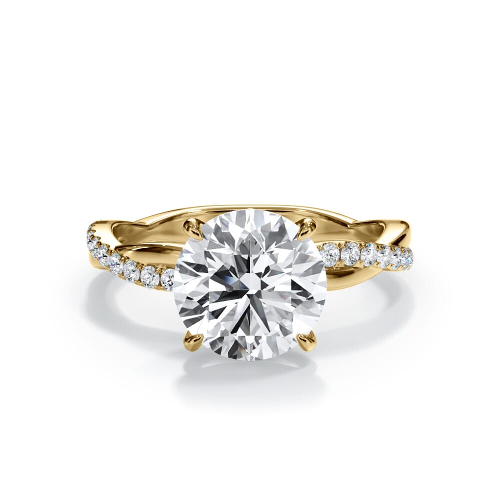 Cressida Pavé Twist Lab Engagement Ring Setting