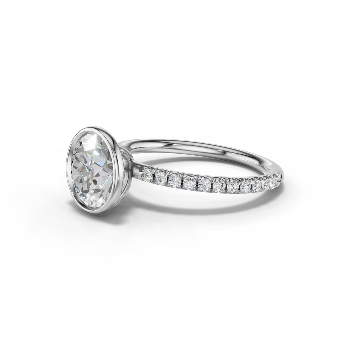 Rosalie Lab Pavé Bezel Engagement Ring Setting (0.30 ct. tw.)