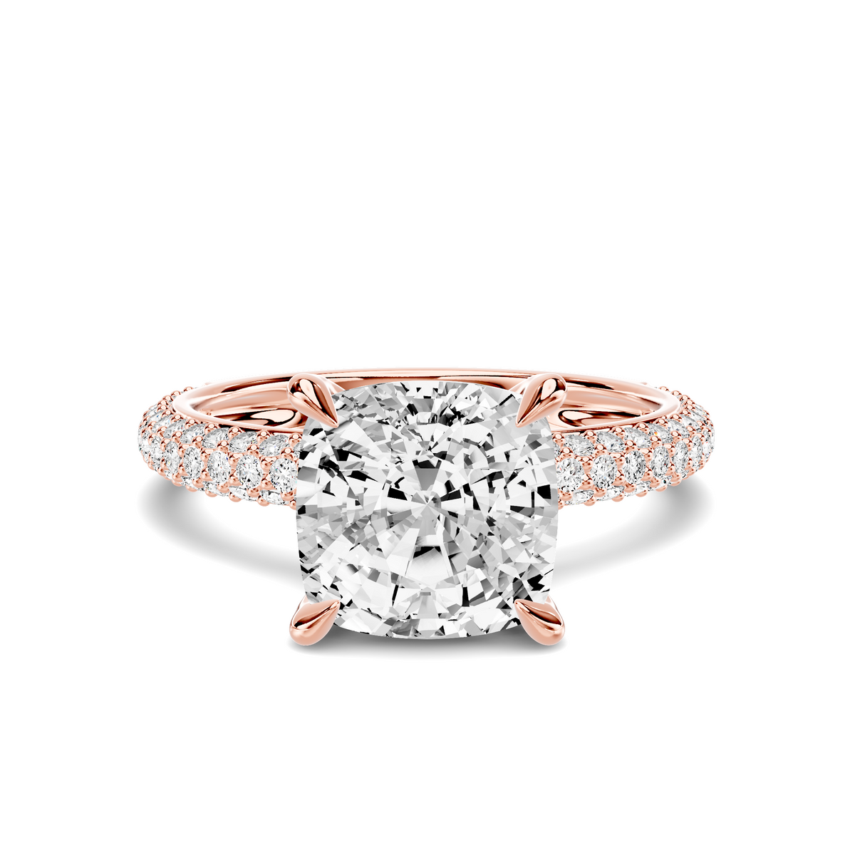 Audra Rolled Pavé Engagement Ring Setting