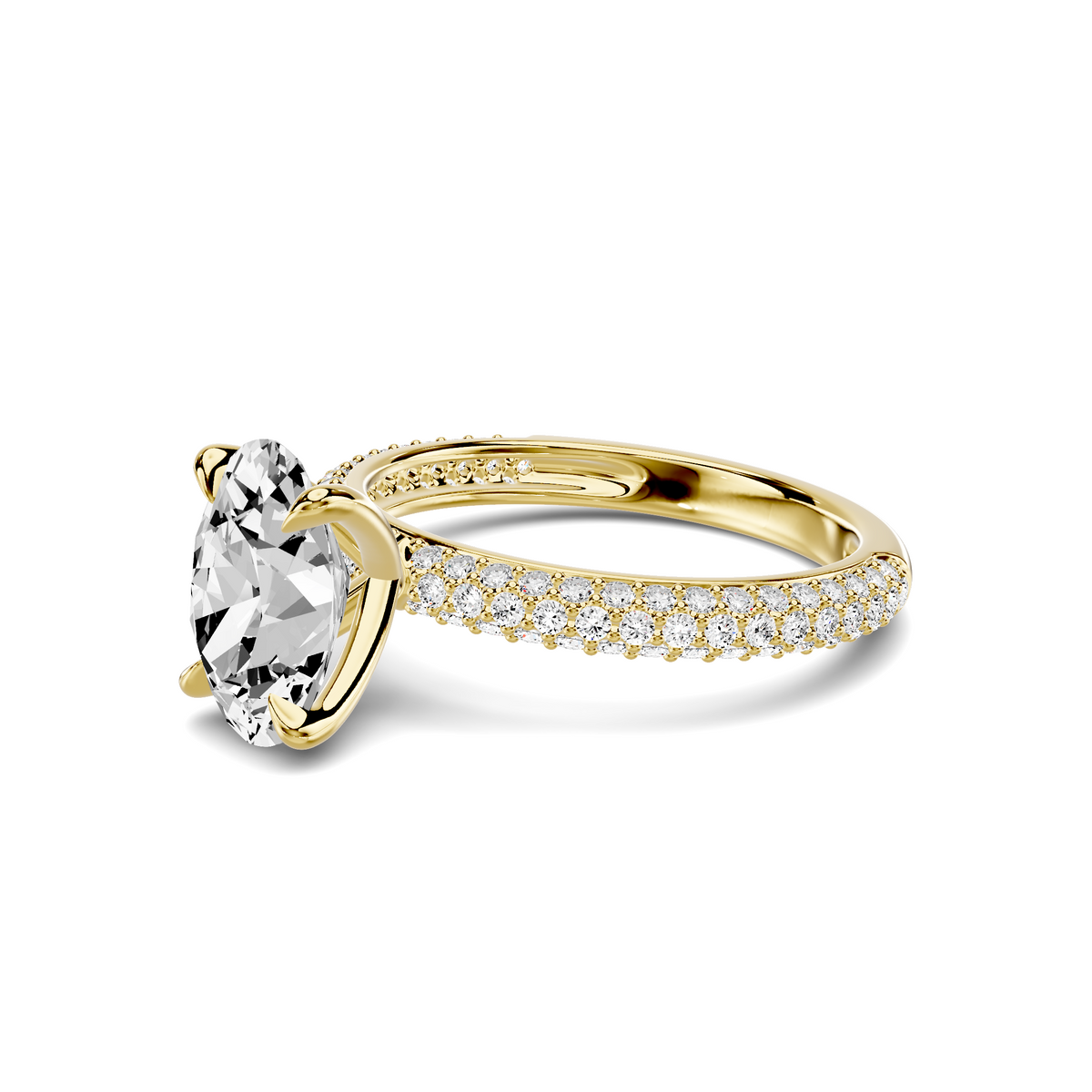 Audra Rolled Pavé Engagement Ring Setting