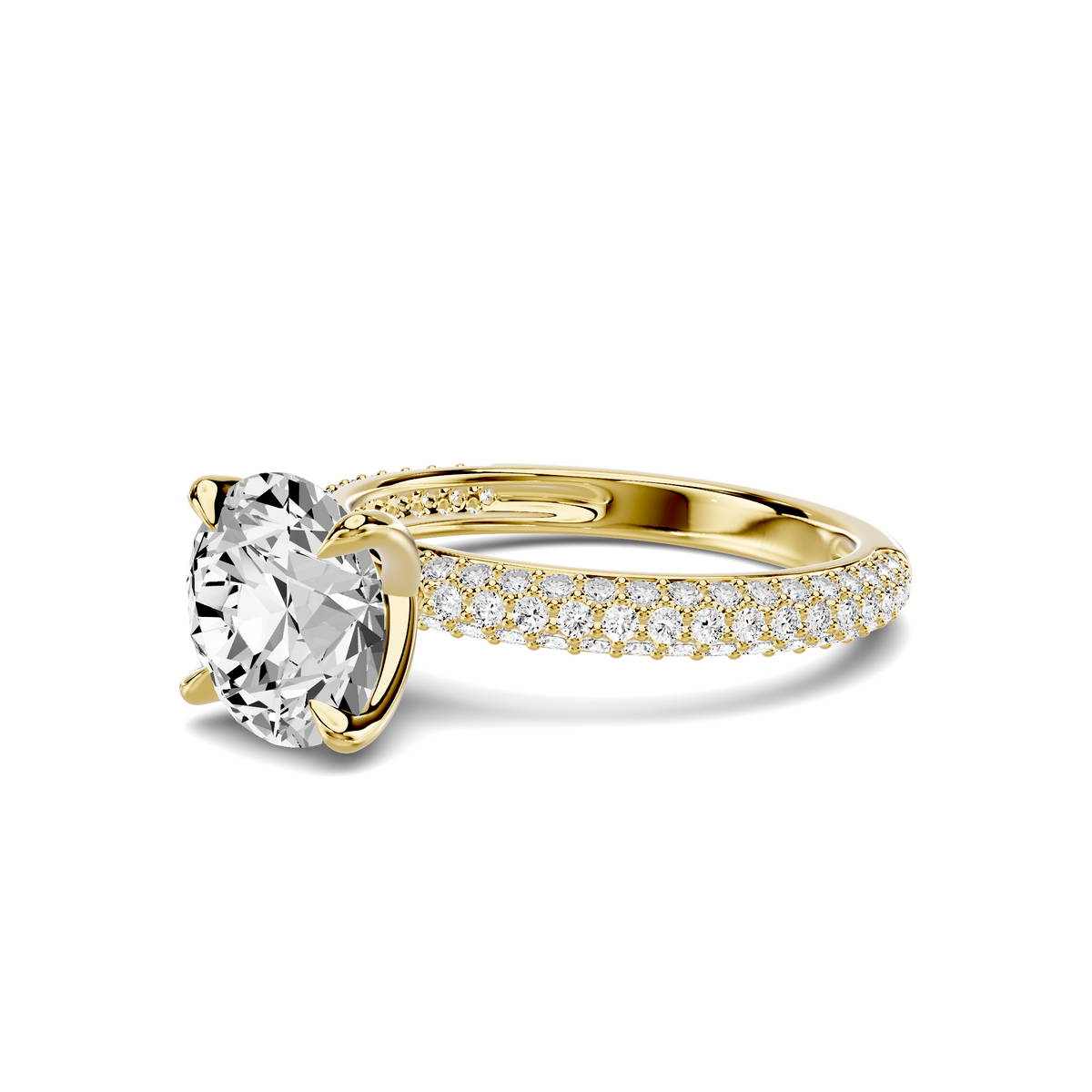 Audra Rolled Pavé Engagement Ring Setting