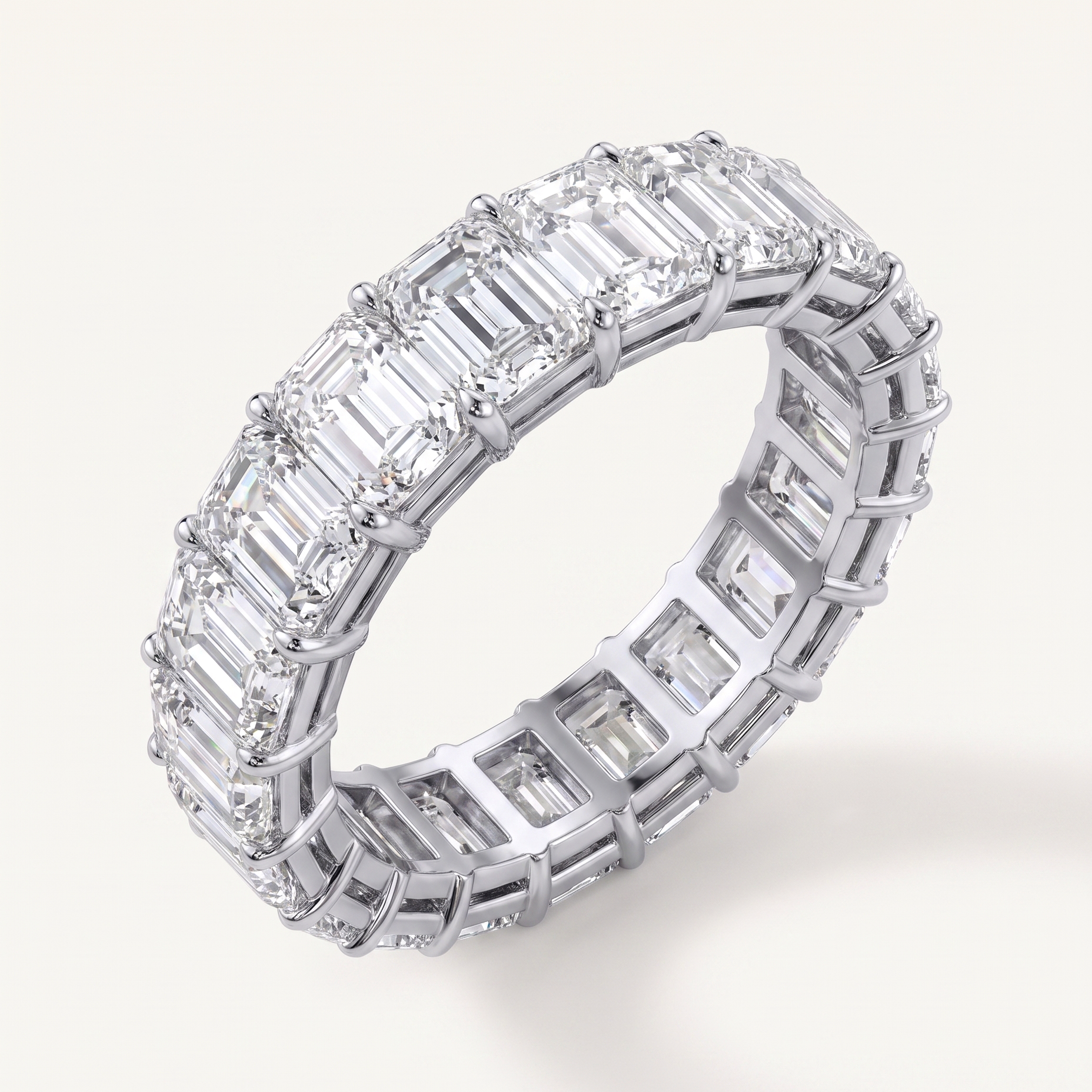 Aurora Harmony Emerald Cut Lab Diamond Eternity Ring (6.0 ct. tw.)