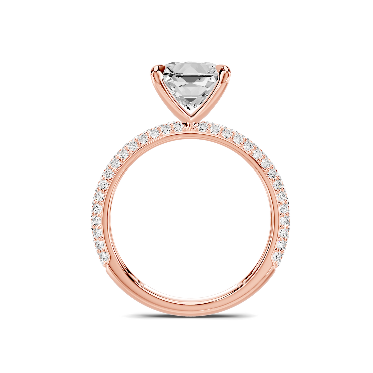 Audra Rolled Pavé Engagement Ring Setting