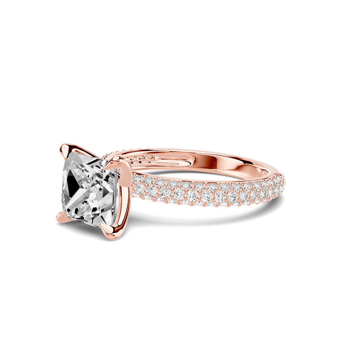 Audra Rolled Pavé Engagement Ring Setting