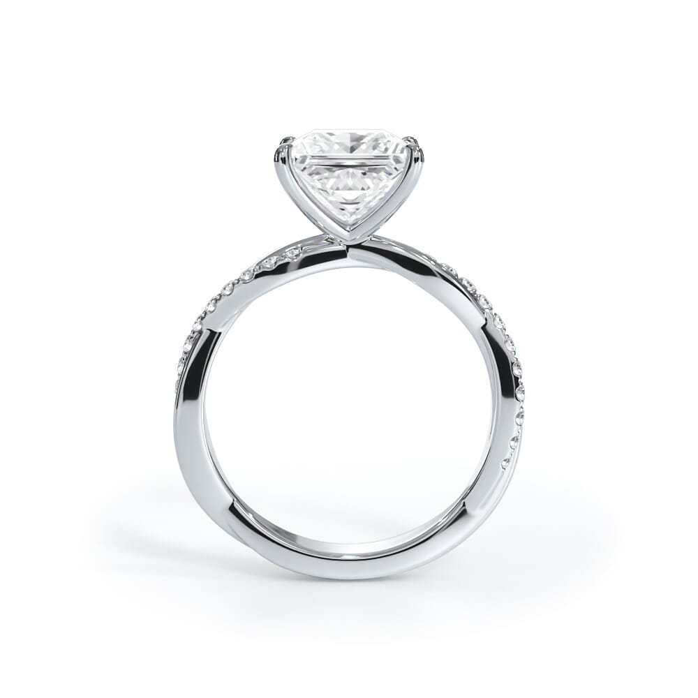 Cressida Pavé Twist Lab Engagement Ring Setting