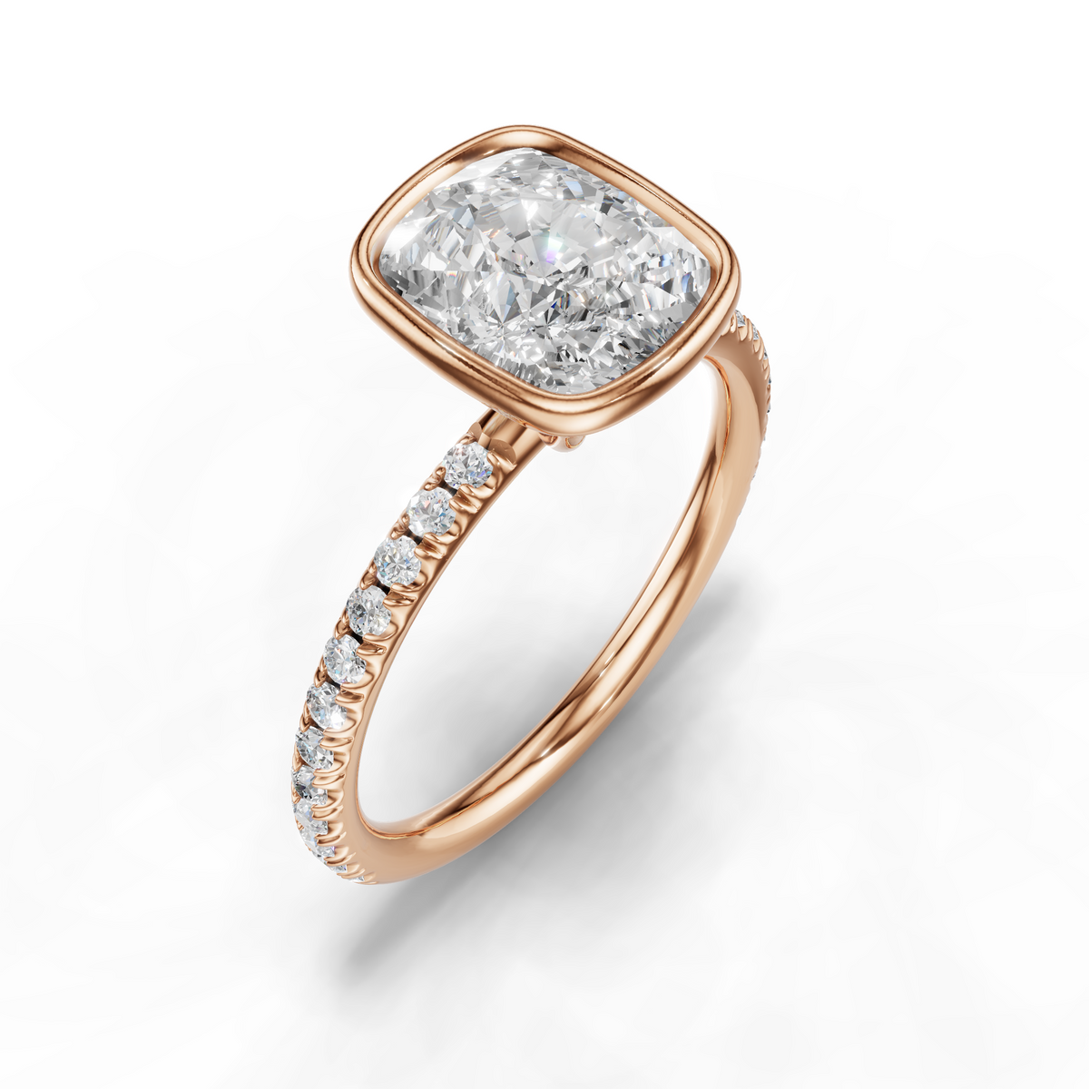 Rosalie Lab Pavé Bezel Engagement Ring Setting (0.30 ct. tw.)