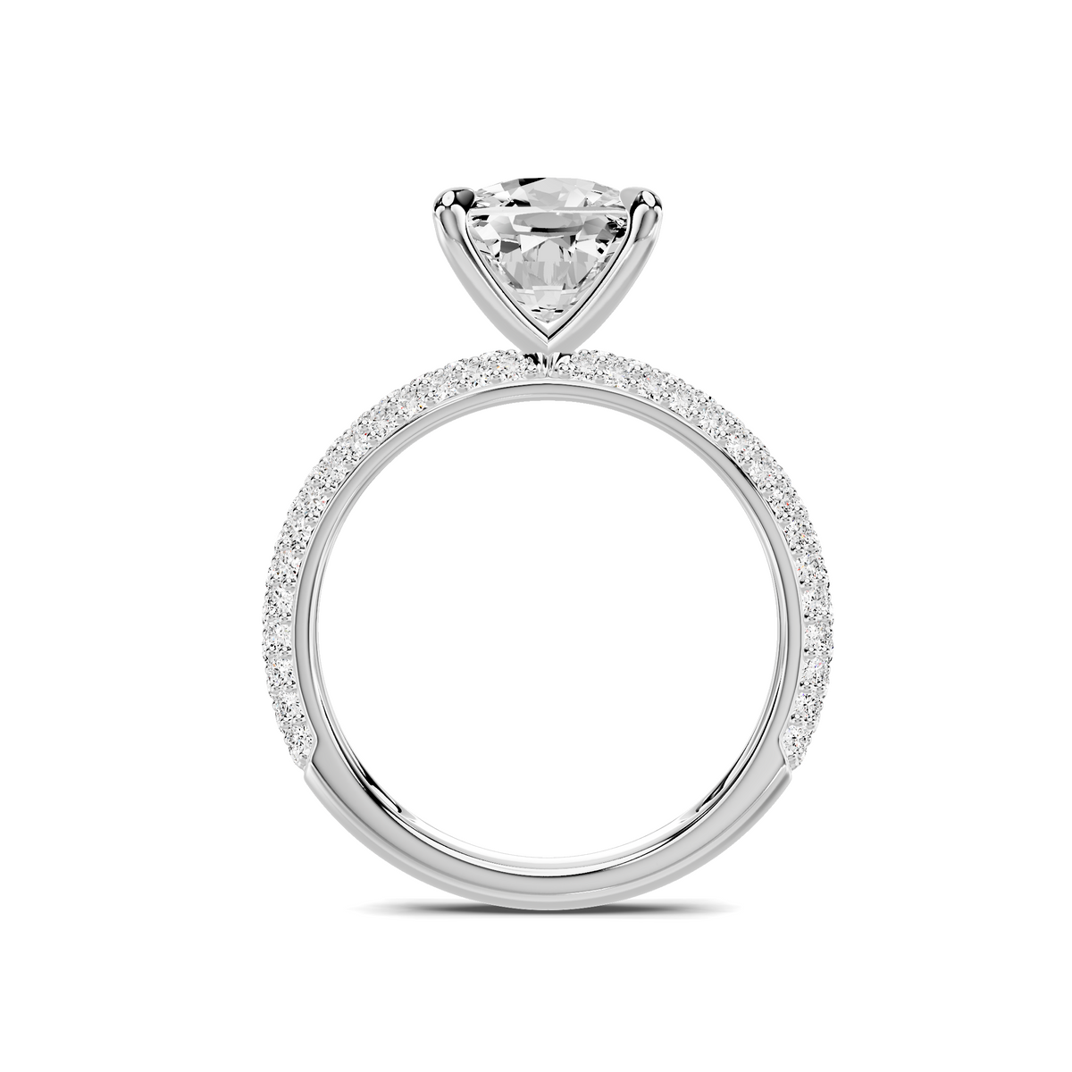 Audra Rolled Pavé Engagement Ring Setting