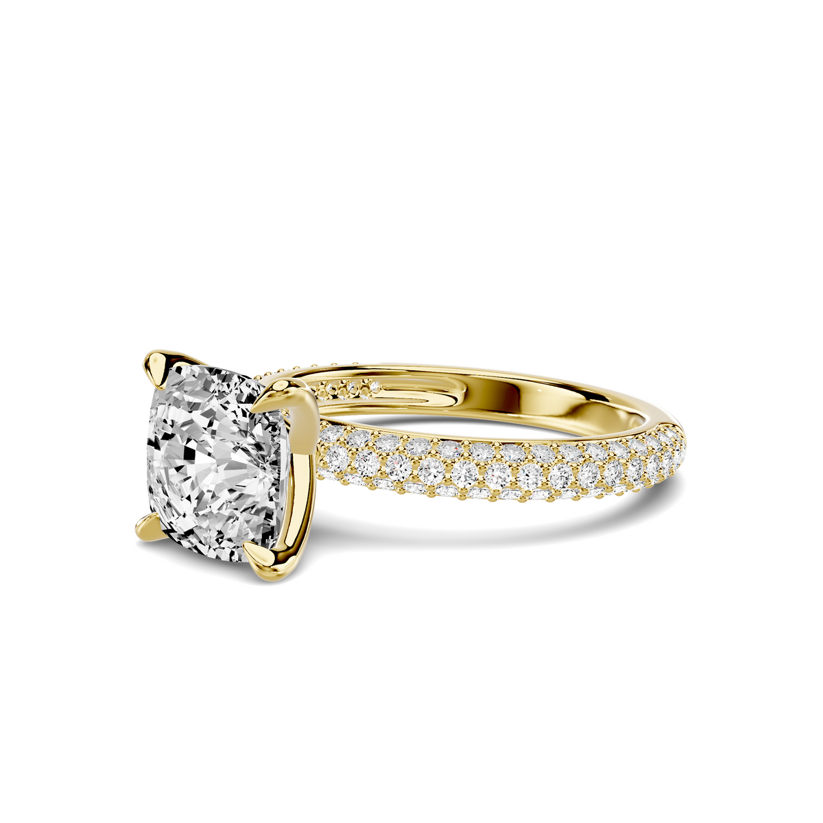 Audra Rolled Pavé Engagement Ring Setting
