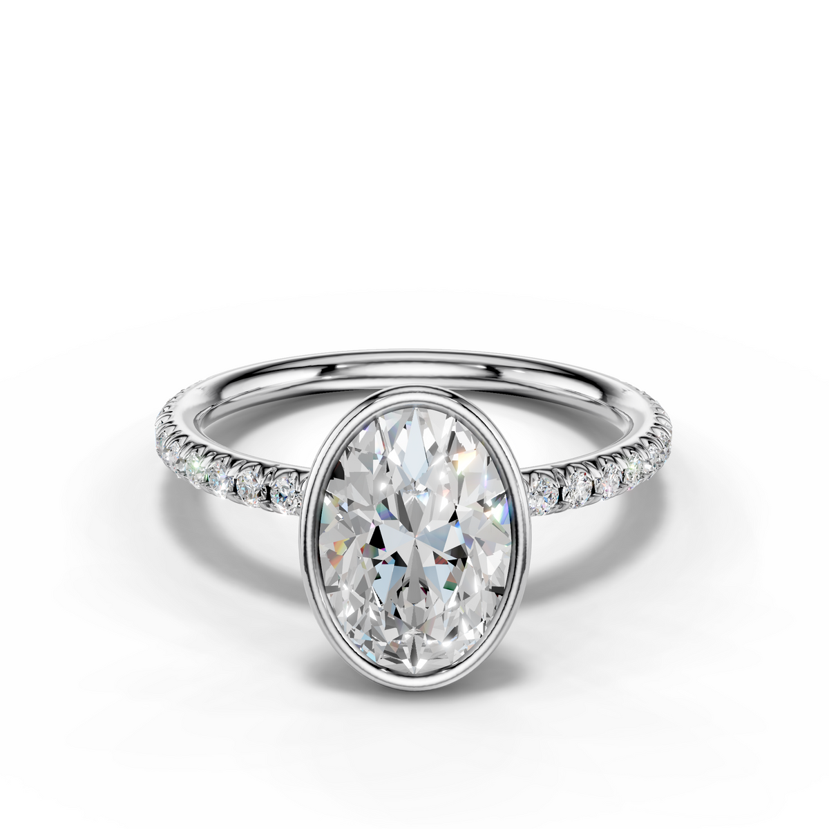 Rosalie Lab Pavé Bezel Engagement Ring Setting (0.30 ct. tw.)