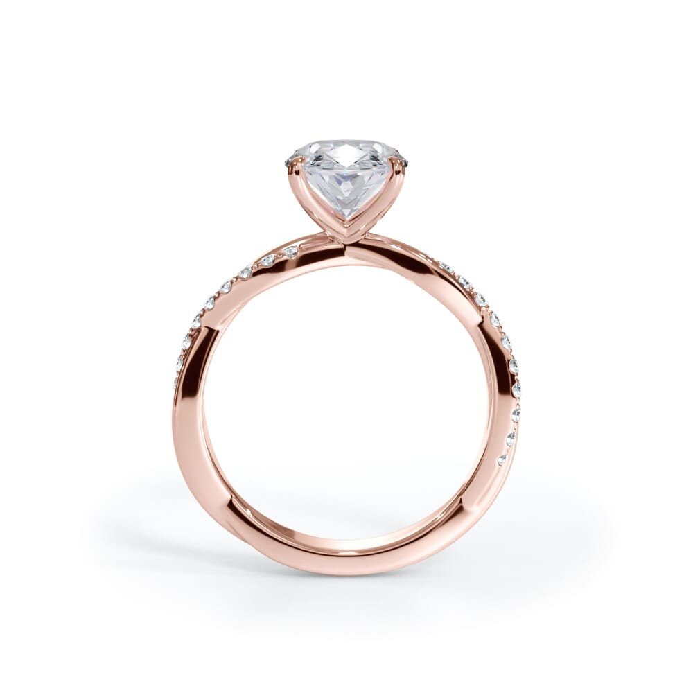 Cressida Pavé Twist Lab Engagement Ring Setting
