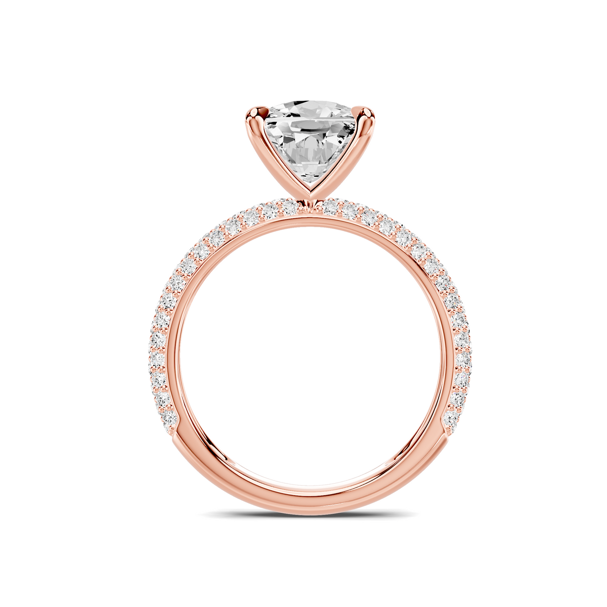 Audra Rolled Pavé Engagement Ring Setting