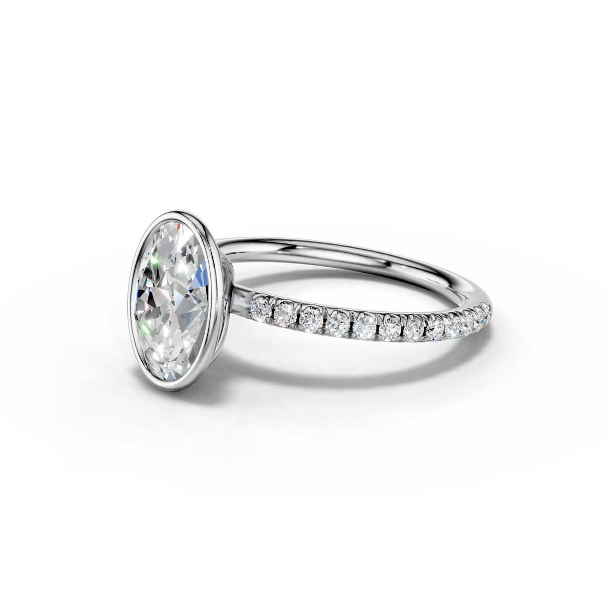 Rosalie Lab Pavé Bezel Engagement Ring Setting (0.30 ct. tw.)