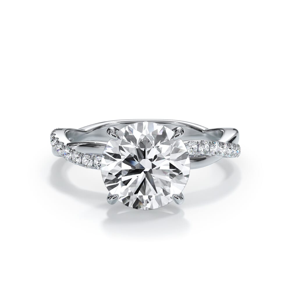 Cressida Pavé Twist Lab Engagement Ring Setting