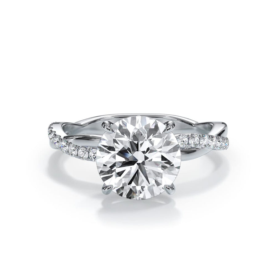 Cressida Pavé Twist Lab Engagement Ring Setting