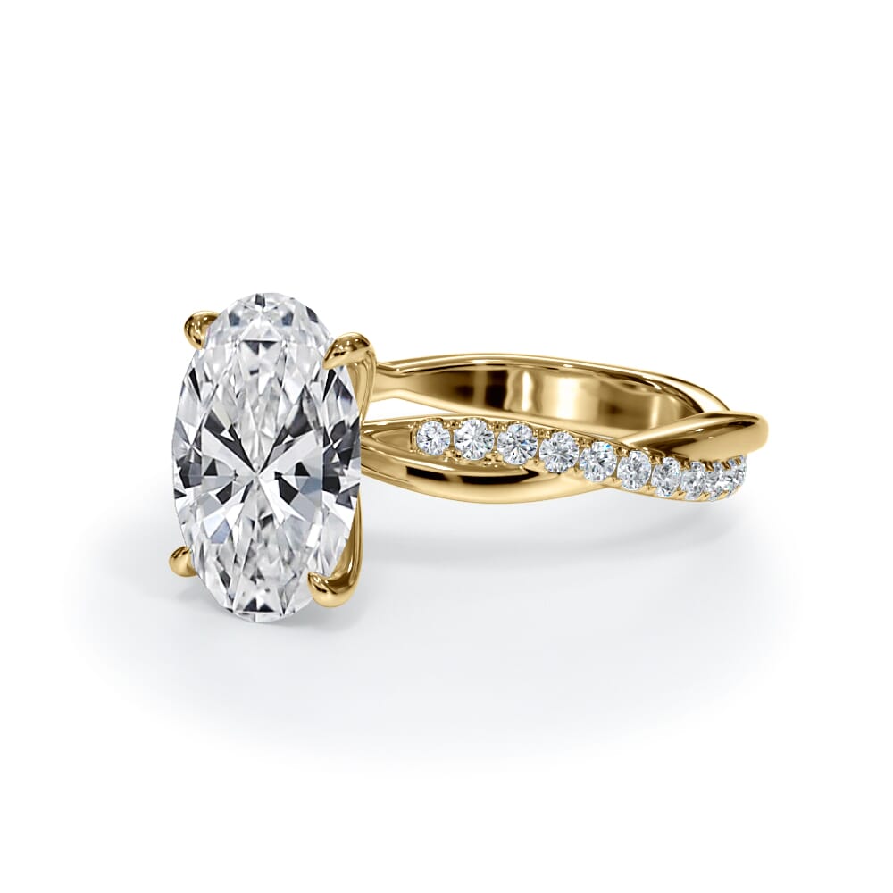 Cressida Pavé Twist Lab Engagement Ring Setting