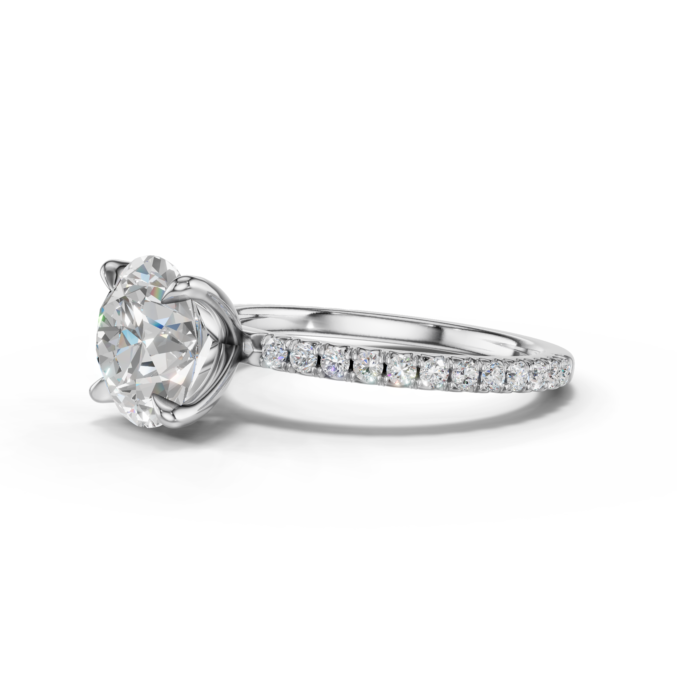 Delphine French Pavé Lab Engagement Ring Setting (1/3 ct. tw.)